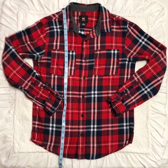 Quicksilver Button Down Blouse Size Small Women's Long Sleeve Plaid - Picture 7 of 7